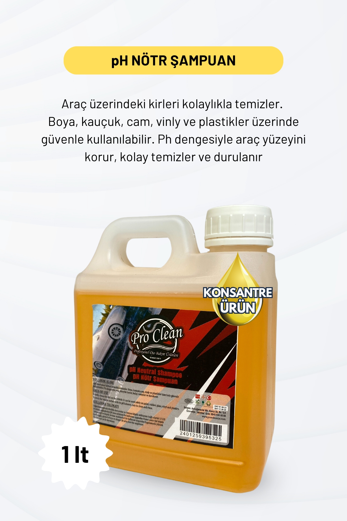 PROCLEAN%20Ph%20Nötr%20Oto%20Şampuanı%201lt