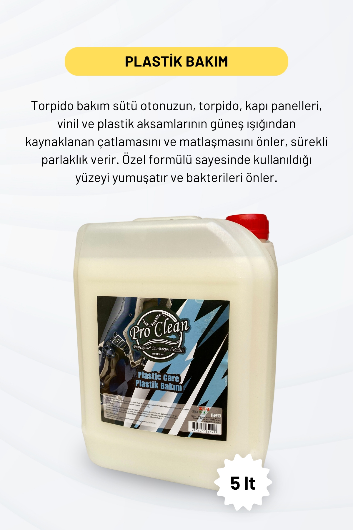 PROOCLEAN%20Plastic%20Care%20Plastik%20Bakım%20SÜT%205%20Lt.