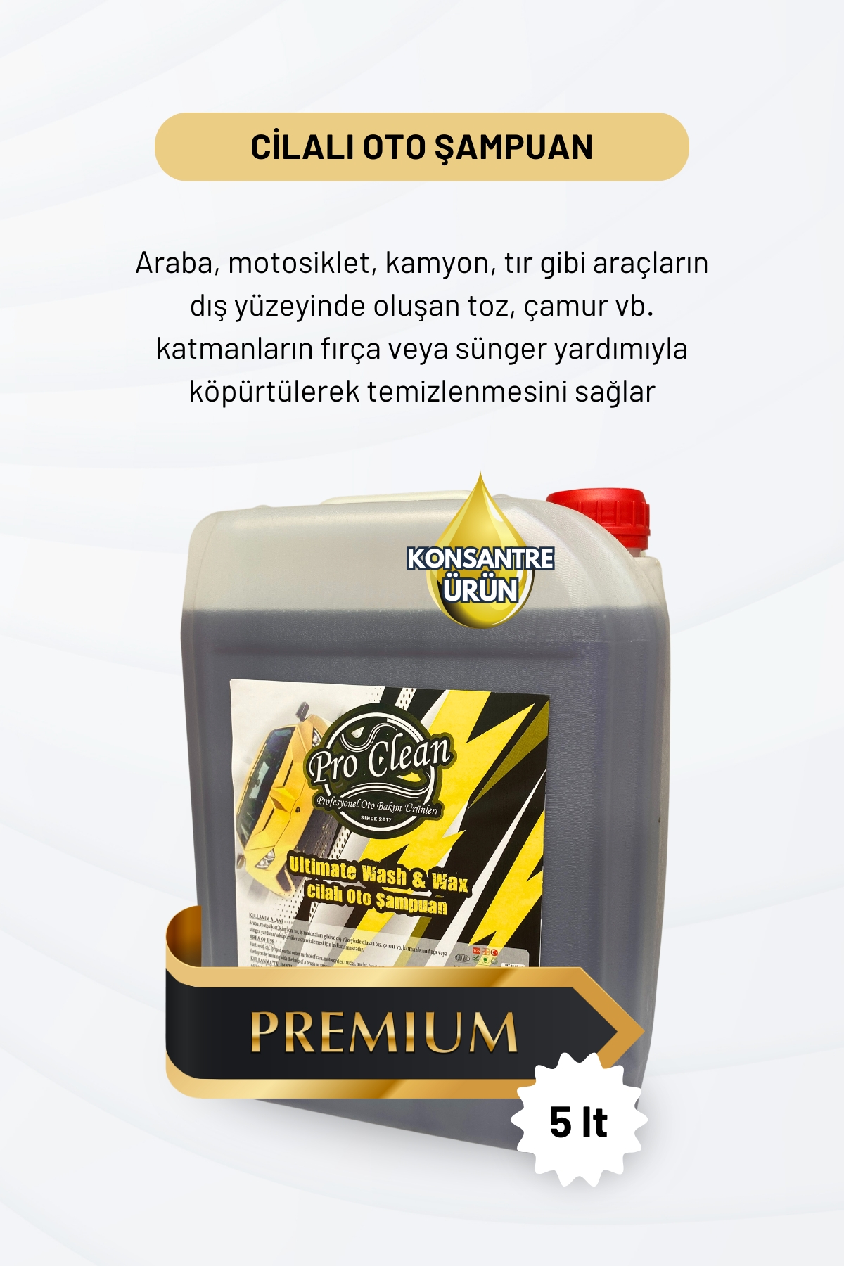 ProClean%20Cilalı%20Oto%20Şampuanı%20Premium%205lt