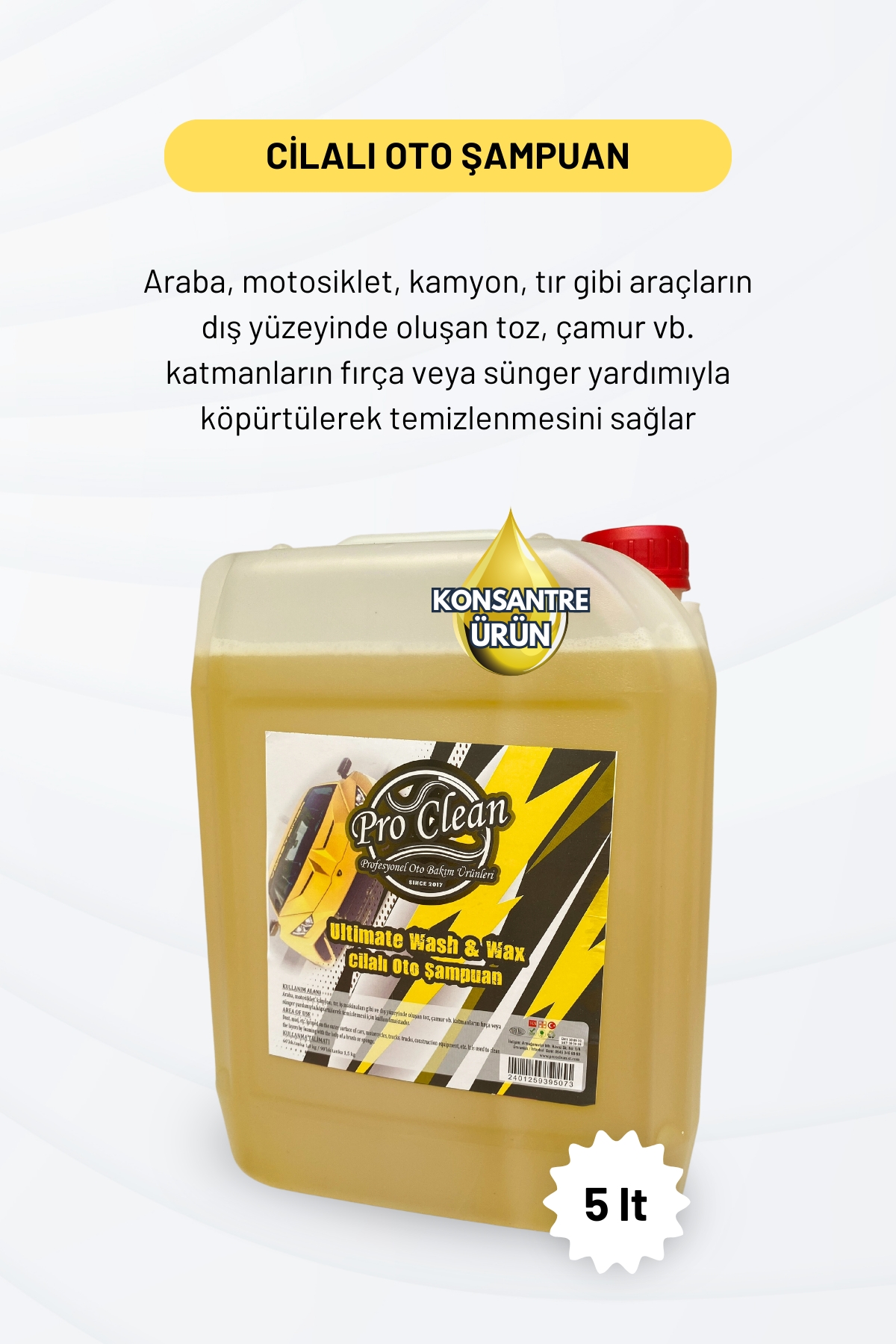 PROCLEAN%20Cilalı%20Oto%20Şampuan%205lt